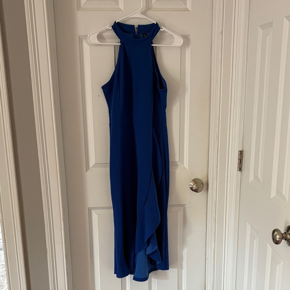 Elegant High-Low Blue Dress